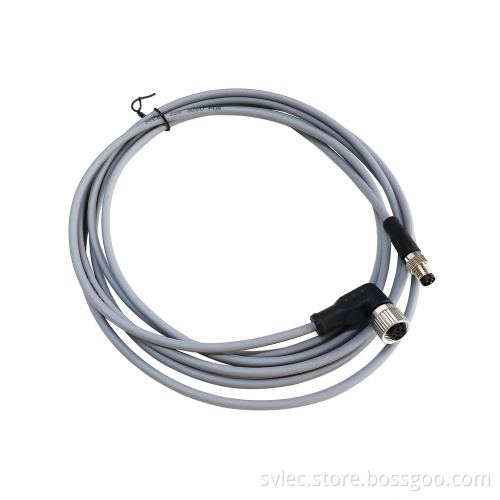 M8 Male Straight to M12 Female Angle Cable